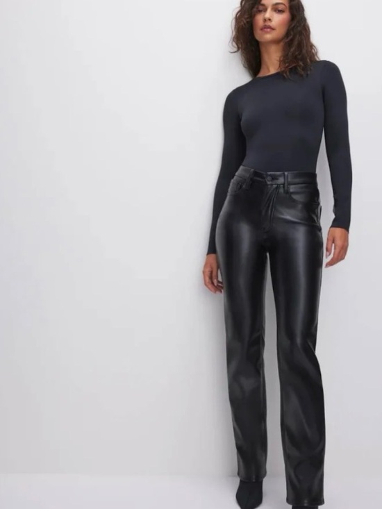 Good American Pants - Good American "Good Icon" Faux Leather Pants in Black Size 28